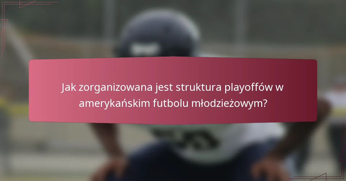 Jak zorganizowana jest struktura playoffów w amerykańskim futbolu młodzieżowym?